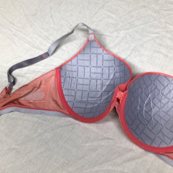 Victoria's Secret Coral Bra with Gray Straps perfect shape bra - Picture 4 of 8